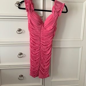 Hot pink, stretchy, party dress
